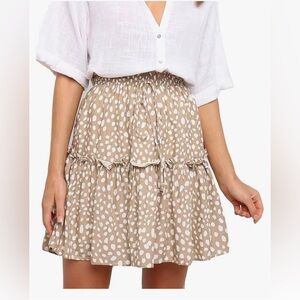 Polka Dot Ruffle Tiered Mini Skirt - Medium